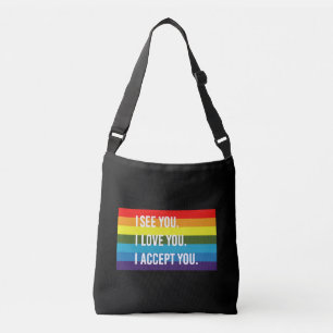 Bolso Cruzado Veo Te Amo Te Acepto Camiseta Orgullo Gay LGBT