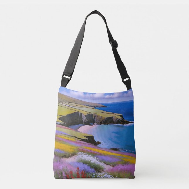 Bolso Cruzado Verdant Cliffs y Azure Waves (Anverso)