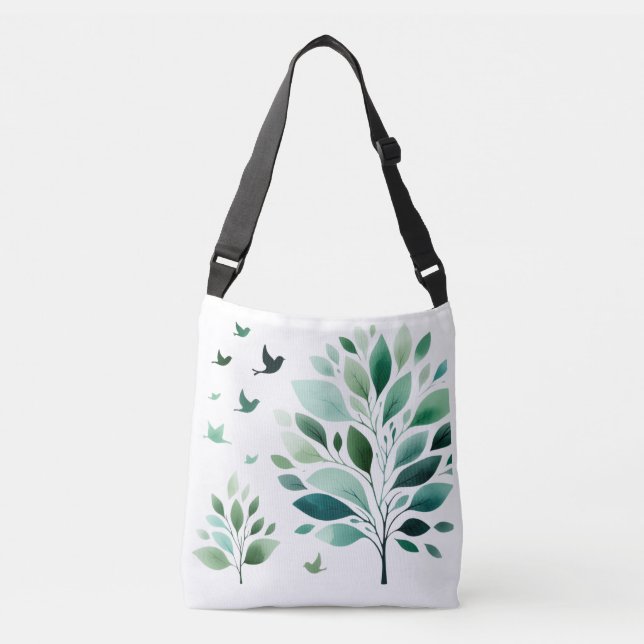 Bolso Cruzado Verdant Whispers Chickadee (Anverso)