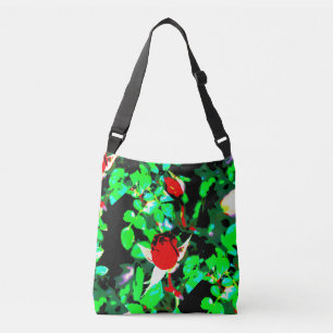 Bolso Cruzado verde de los rosas rojos