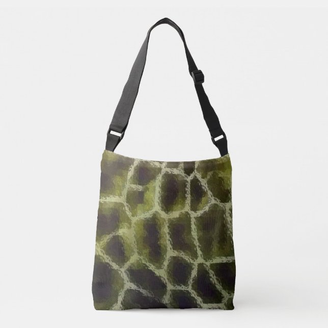 Bolso Cruzado Verde de oliva para impresión en animales (Anverso)