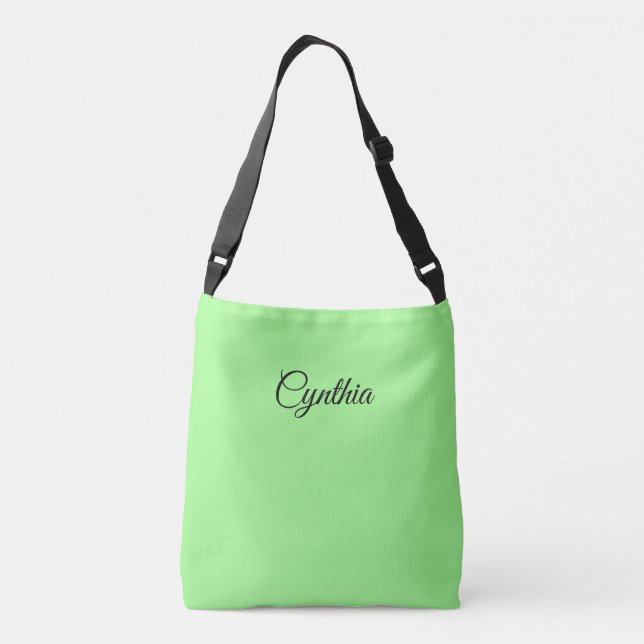 Bolso Cruzado Verde primavera y negro en elegancia: (Reverso)