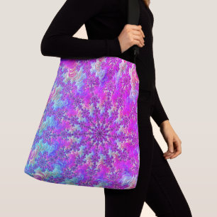 Bolso Cruzado Vibrante Colorido Groovy Fractal Explosión Psicodé