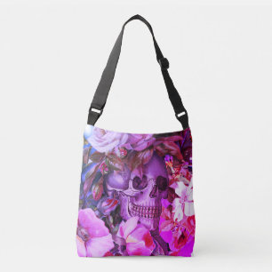 Bolso Cruzado Vibrante de cráneo floral vintage