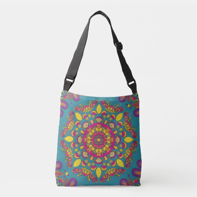 Bolso Cruzado Vibrante Floral Mandala (Anverso)