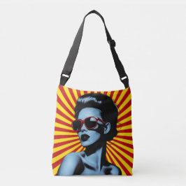 Bolso Cruzado Vibrante retrato de mujer de arte pop