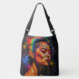 Bolso Cruzado Vibrante retrato neón - Resumen de arte expresioni