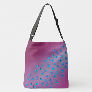 Bolso Cruzado Vigas de luna rosas abstractas y mariposas