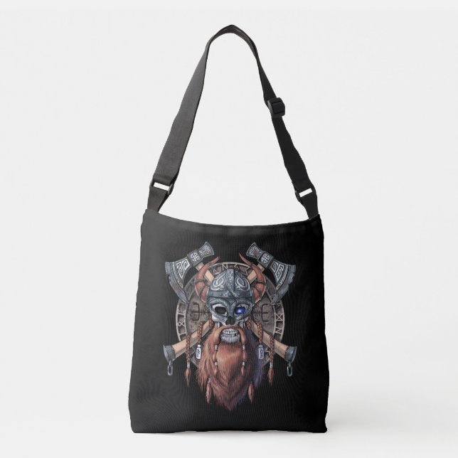 Bolso Cruzado Viking Warrior Skull (Anverso)