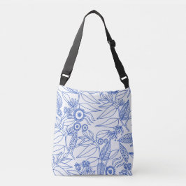 Bolso Cruzado Vinas y flores azules
