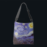 Bolso Cruzado Vincent Van Gogh Starry Night Vintage Bella Artes<br><div class="desc">Vincent van Gogh Starry Night Bella Artes Painting Starry Night es un cuadro del artista holandés post-impresionista Vincent van Gogh. El cielo azul nocturno está lleno de nubes, estrellas y una luna creciente brillante. La noche estrellada es la única noche de la serie de vistas desde la ventana de su...</div>