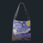 Bolso Cruzado Vincent Van Gogh Starry Night Vintage Bella Artes<br><div class="desc">Vincent van Gogh Starry Night Bella Artes Painting Starry Night es un cuadro del artista holandés post-impresionista Vincent van Gogh. El cielo azul nocturno está lleno de nubes, estrellas y una luna creciente brillante. La noche estrellada es la única noche de la serie de vistas desde la ventana de su...</div>