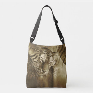 Bolso Cruzado Vintage abstracto del tigre
