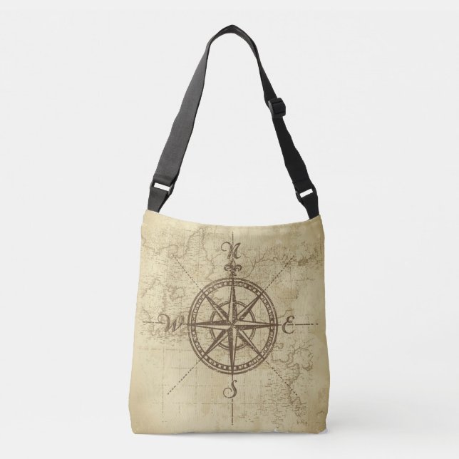 Bolso Cruzado Vintage Compass - Tote Bag (Anverso)