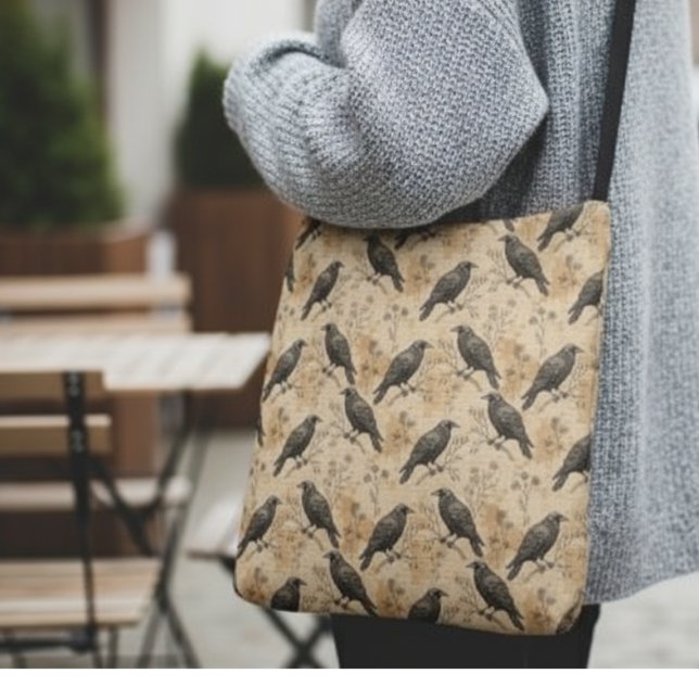 Bolso Cruzado Vintage Crow Pattern Crossbody Bag (Raven crossbody bag)