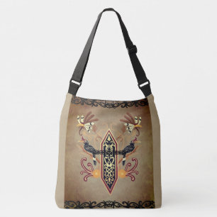 Bolso Cruzado Vintage indonesio, cultura de Borneo, Dayak, Toteb