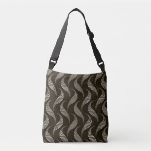 Bolso Cruzado Vintage monocromo: Ornamento geométrico sin foco.