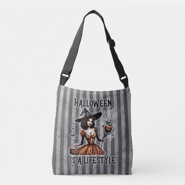 Bolso Cruzado Vintage Pin-up Halloween Witches (Anverso)
