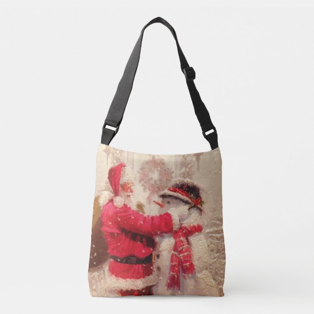 Bolso Cruzado Vintage Santa Claus Navidades Snowman (Anverso)