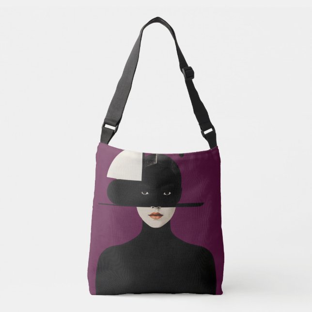 Bolso Cruzado Violet Silence – Abstract Goddess Art (Anverso)