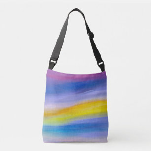 Bolso Cruzado Violeta y Rayo Dorado Abstracto