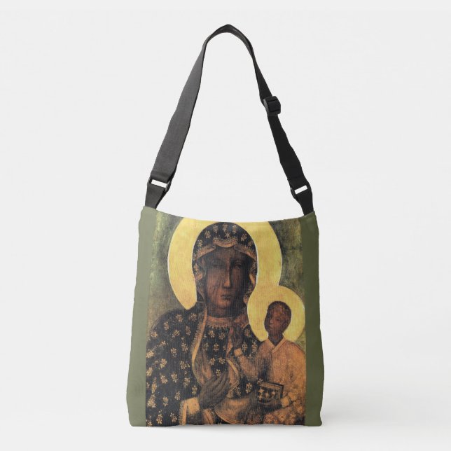 Bolso Cruzado Virgen María Ícono de Madonna negra Polonia Nuestr (Anverso)