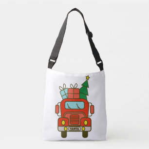 Bolso Cruzado Vista frontal del camión Santa Feliz Navidad