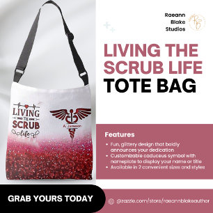 Bolso Cruzado Viviendo el Tote de vida de Scrub