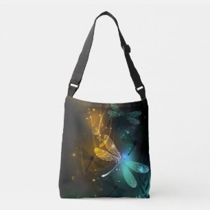 Bolso Cruzado Vuelo de libélula luminosa verde
