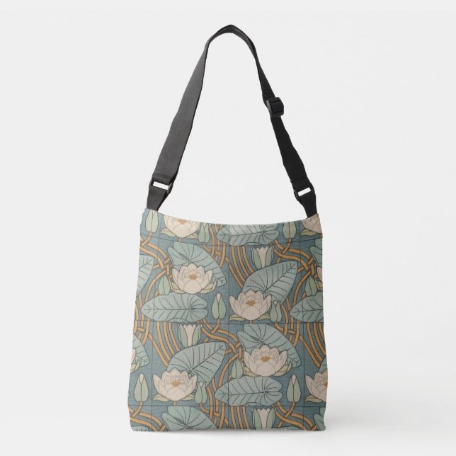 Bolso Cruzado Water Lilies Lily Naturaleza Art Nouveau (Anverso)