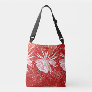 Bolso Cruzado WaterColor Bramha Lotus Flor Floral Roja Himalaya