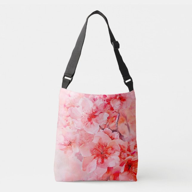 Bolso Cruzado Watercolor Cherry Blossom (Anverso)