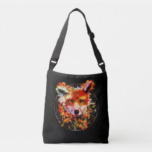 Bolso Cruzado Watercolor Fox Espíritu Animal Flor De Vida