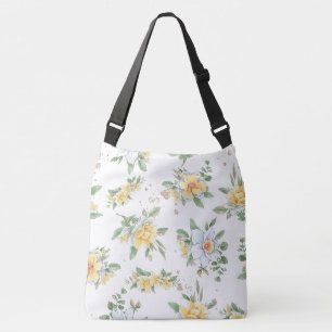 Bolso Cruzado Watercolor Spring Sunflowers & Daisies Design