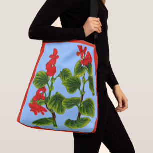Bolso Cruzado wax begonia impresión cera begonias impresión