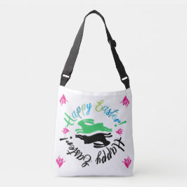 Bolso Cruzado Whimsical Colorous Happy Easter Bunny Spring Joy