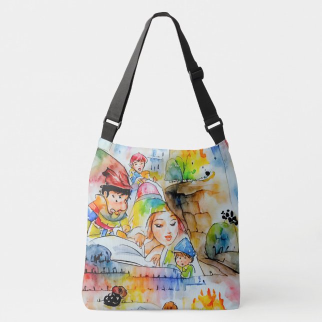 Bolso Cruzado Whimsical Fairy Tale Ilustracion (Anverso)