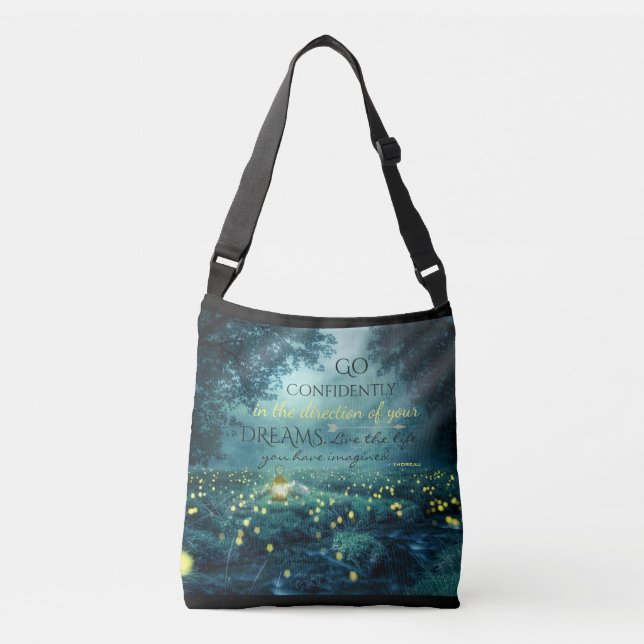 Bolso Cruzado Whimsical Inspirando Dreams Cita (Anverso)