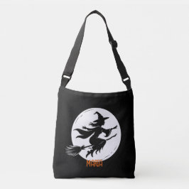 Bolso Cruzado Whimsical Witch Silhouette, Witch, Halloween Witch