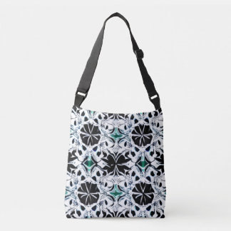 Bolso Cruzado white black green