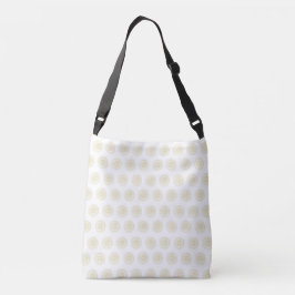 Bolso Cruzado White | Golden Zinnia Flower Medallions