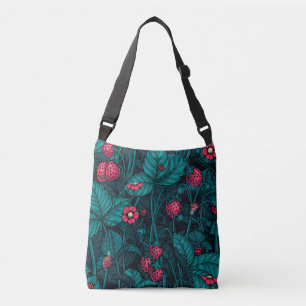 Bolso Cruzado Wild strawberries, red and blue