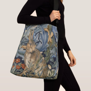 Bolso Cruzado William Morris Forest Rabbit Floral Art Nouveau