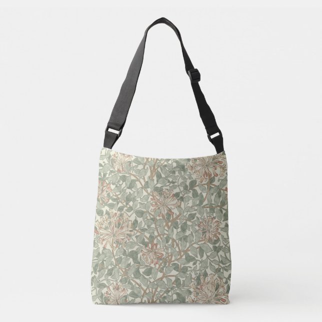 Bolso Cruzado William Morris Honeysuckle Green Floral (Anverso)