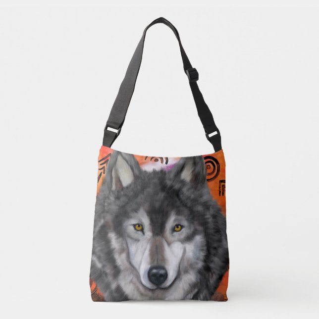 Bolso Cruzado Wolf Art (Anverso)