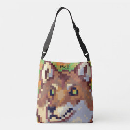 Bolso Cruzado Wolf pixelart, Pixel Art