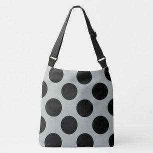 Bolso Cruzado XL Polka Dots Black Storm Gray Fashiable