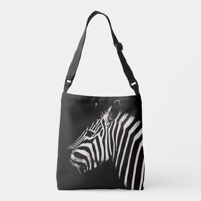 Bolso Cruzado Zebra Black and White Stristris Animal (Reverso)