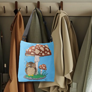 Bolso Cruzado Zorra de lluvia de primavera con hongo de búho