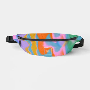 Bolso de agua moderna colorido con monograma Corta